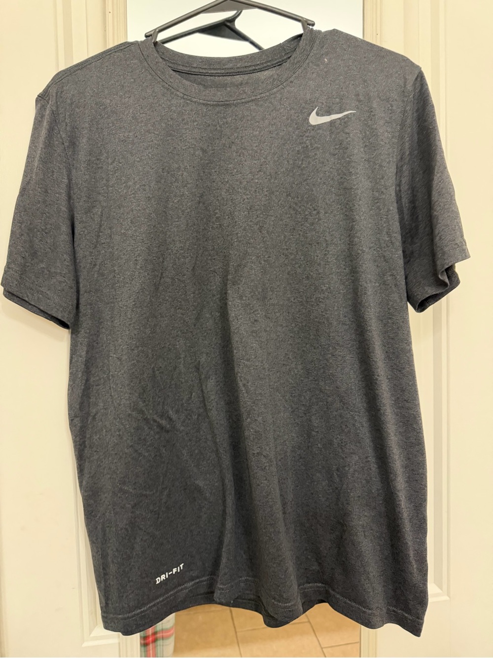 Nike Gray and Red Short Sleeve Dri-FIT Performance Tee